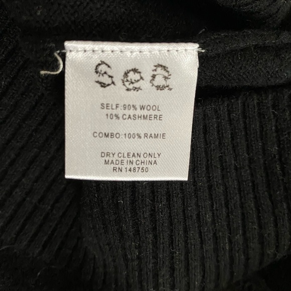 NWT Authentic Sea Ditsy Mix Removable Collar Cashmere Sweater in Black (Size XS) - Picture 4 of 11
